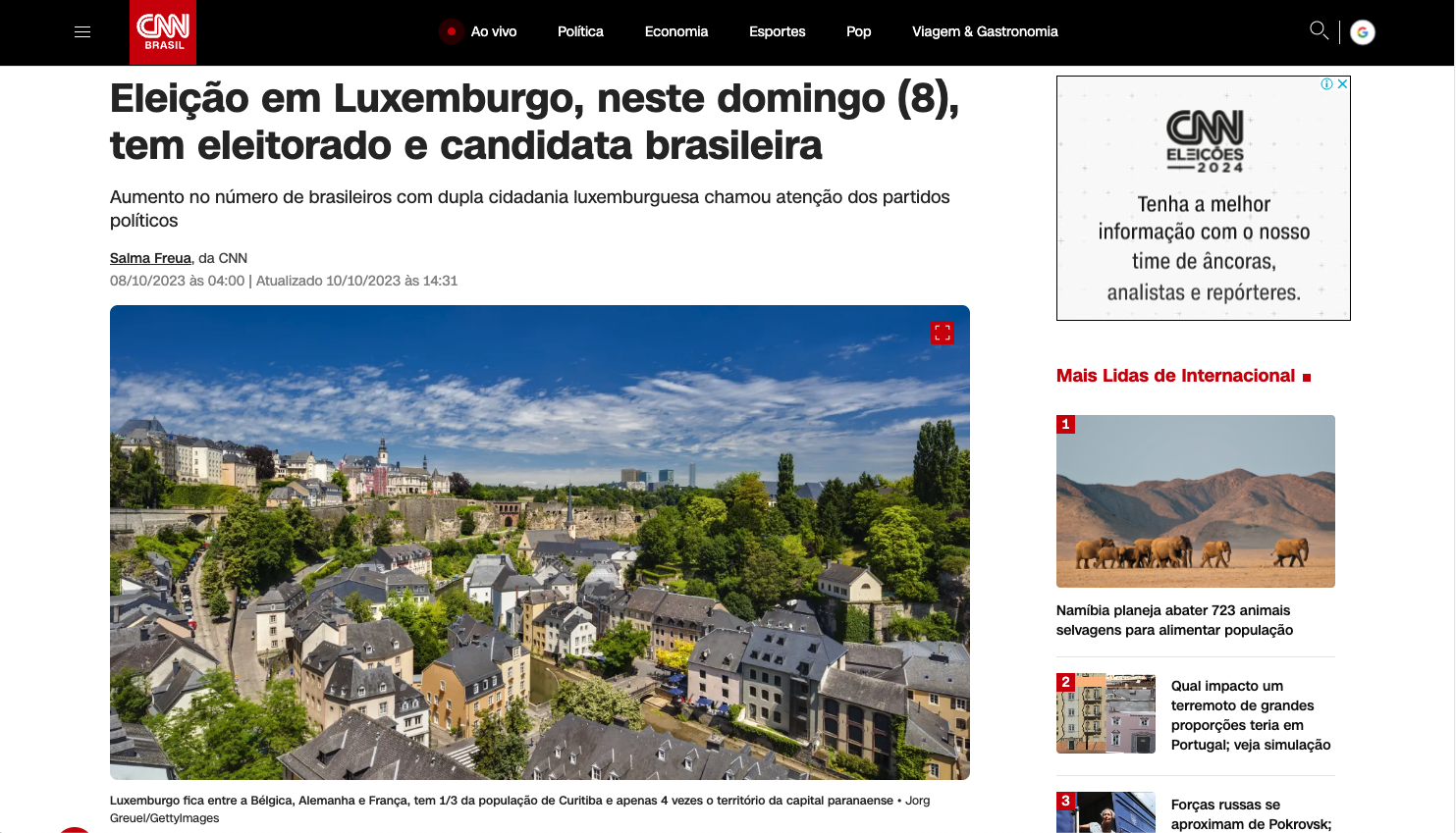 CNN Brazil — Election in Luxembourg this Sunday (8th) includes Brazilian voters and candidate
